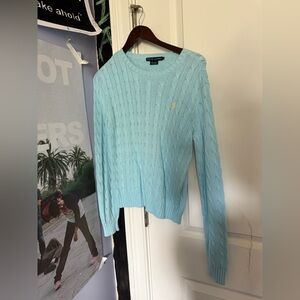 Polo by Ralph Lauren Light Blue Cable Knit Sweater